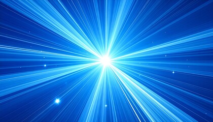 Fototapeta premium Abstract bright blue light radiating outward from a central point