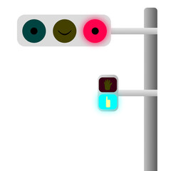 交通信号機のキャラクターデザインパーツ