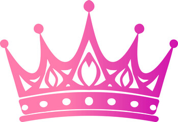 A flat vector illustration of an elegant pink crown with decorative cutouts and rounded tips, symbolizing royalty, beauty, and celebration. © Baby AI