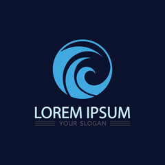 Summer Aqua Wave Logo Design Representing Water Park Fun And Cool Refreshment