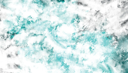 Teal and white abstract watercolor texture background