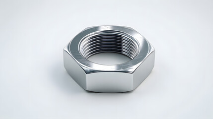Large silver metal hex nut