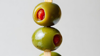 Green olives with pimentos stacked