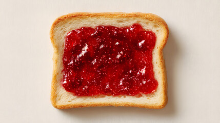 Toasted white bread with strawberry jam