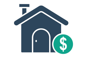 Investment solid icon. Icon related to real estate. Residential elements vector illustration