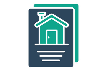 Contract solid icon. Icon related to real estate. Residential elements vector illustration