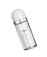 Clear Cosmetic Pump Bottle Isolated on Background