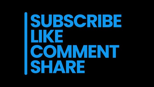 Animated Subscribe Like Comment Share Call to Action Text for Videos