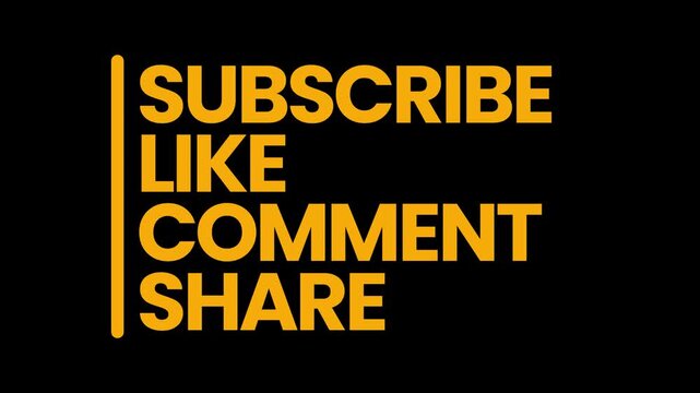 Animated Subscribe Like Comment Share Call to Action Text for Videos