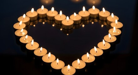 Valentine's day heart shaped candles romantic ambiance
