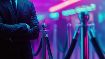 Stylish Bouncer at a Nightclub Entrance