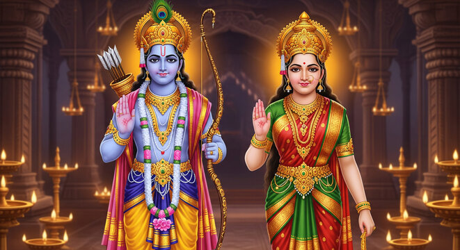 Lord rama and sita image hd wallpaper for ram navami festival hindu god and goddess pictures