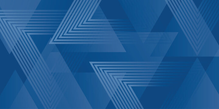 Blue abstract background with overlapping layers and glowing blue triangle lines. Modern vector design with dynamic and futuristic line style. VOL. 4