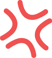 ななめを向いた手書きの怒りマークのベクターイラスト絵文字素材