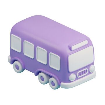 3d rendered purple bus