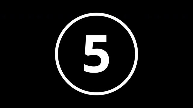 10 seconds countdown timer glitch animation black background. 4K Video