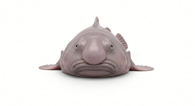 Blobfish, over a solid white background, cleanly cut for digital use, perfect for mockups and graphic assets