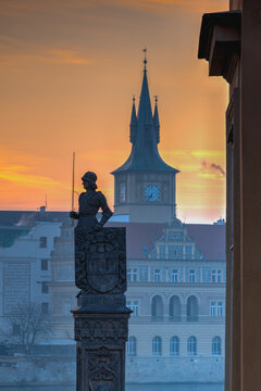 The statue of Bruncv&iacute;k installed on the south side of the Charl