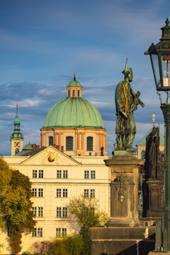 View across the Charles Bridge to the Church of St. Francis of A
