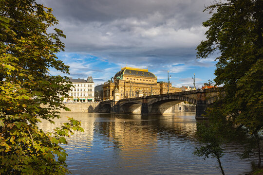 View from Archer's Island to the National Theatre