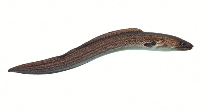 Eel, over a solid white background, cleanly cut for digital use, perfect for mockups and graphic assets