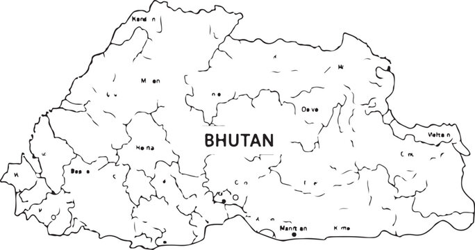 Malaysia Blank Outline Map - Detailed Administrative Districts and Regional Borders Vector