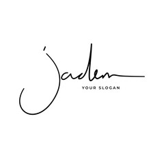 Jaden name signature logo vector design