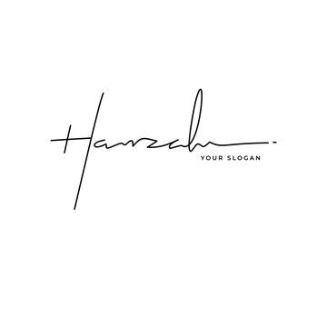 Hamzah name signature logo vector design
