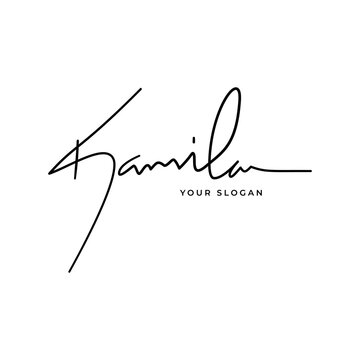 Kamila name signature logo vector design