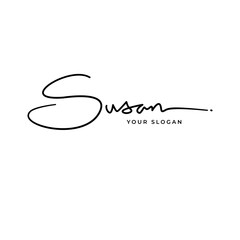 Susan name signature logo vector design