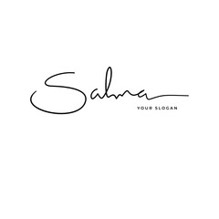 Salma name signature logo vector design
