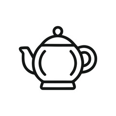 Obraz premium Classic teapot icon with handle and spout for beverage preparation