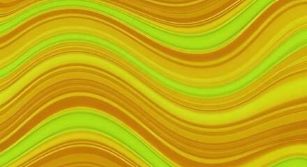 Vibrant flowing waves of yellow and green create a dynamic abstract background.
