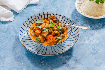 Creamy butter beans and button mushrooms vegetarian stew