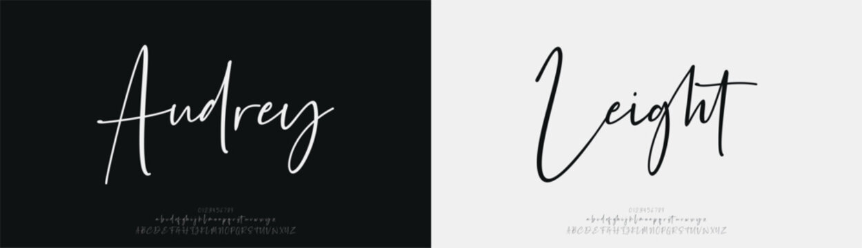 Audrey Leight, Script Font Calligraphy Logotype Brush Font Type Font lettering handwritten

