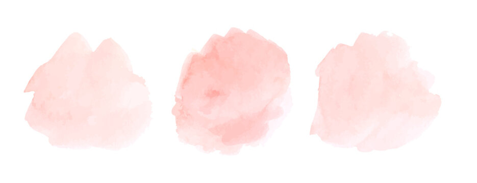 Soft watercolor blotch in peach and pink tones vector illustration creates a delicate splash background with pastel hues, perfect for elegant designs with subtle texture and flowing brush strokes.