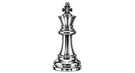 Vibrant Chess King With Glitch Effect On Black Background