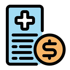 Fototapeta premium Health Insurance Payment Icon Medical Bill and Dollar Coin