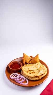 Parotta and Samosa Combo Plate