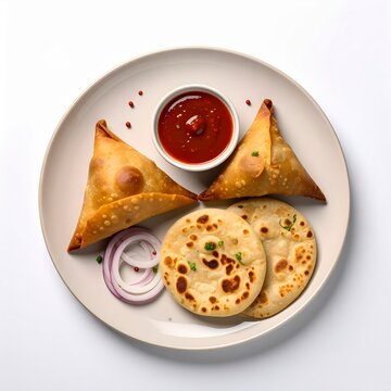 Parotta and Samosa Combo Plate