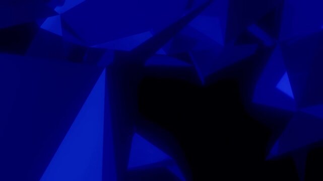 無数の多角形の面が繋がりながら動く3DCGアニメーション。スタイリッシュで幾何学的な背景動画素材。ゲームや映像作品の演出に適した2DFX素材