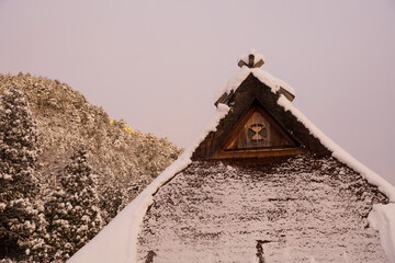 美山かやぶきの里の冬