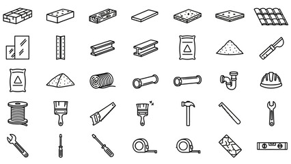 Obraz premium Collection of Various Black and White Tools.