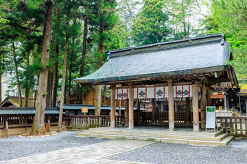 初夏の諏訪大社 上社 本宮　長野県諏訪市　Suwa Taisha Shrine in early summer. Kamisha. Main shrine. Nagano Pref, Suwa City.