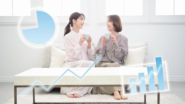 親子や家族で、NISAや積み立てで円安の投資を考える、資金の資産運用を話す　「インデックス投資や個別株どうする～？」アニメーションの出る動画