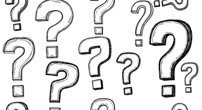 Dynamic Illustration of Question Marks Symbolizing Inquiry and Curiosity in a Creative Art Environment