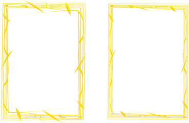 bright yellow color ornate elements abstract decorative outline rectangular frames