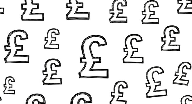 Creative Illustration of Pound Symbols in a Playful Pattern, Modern Design, Graphic Art, Minimalist Style
