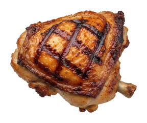 Grilled chicken thighs indoor cooking process and food photography isolated on transparent background