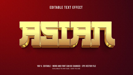 asian editable text effect 3d